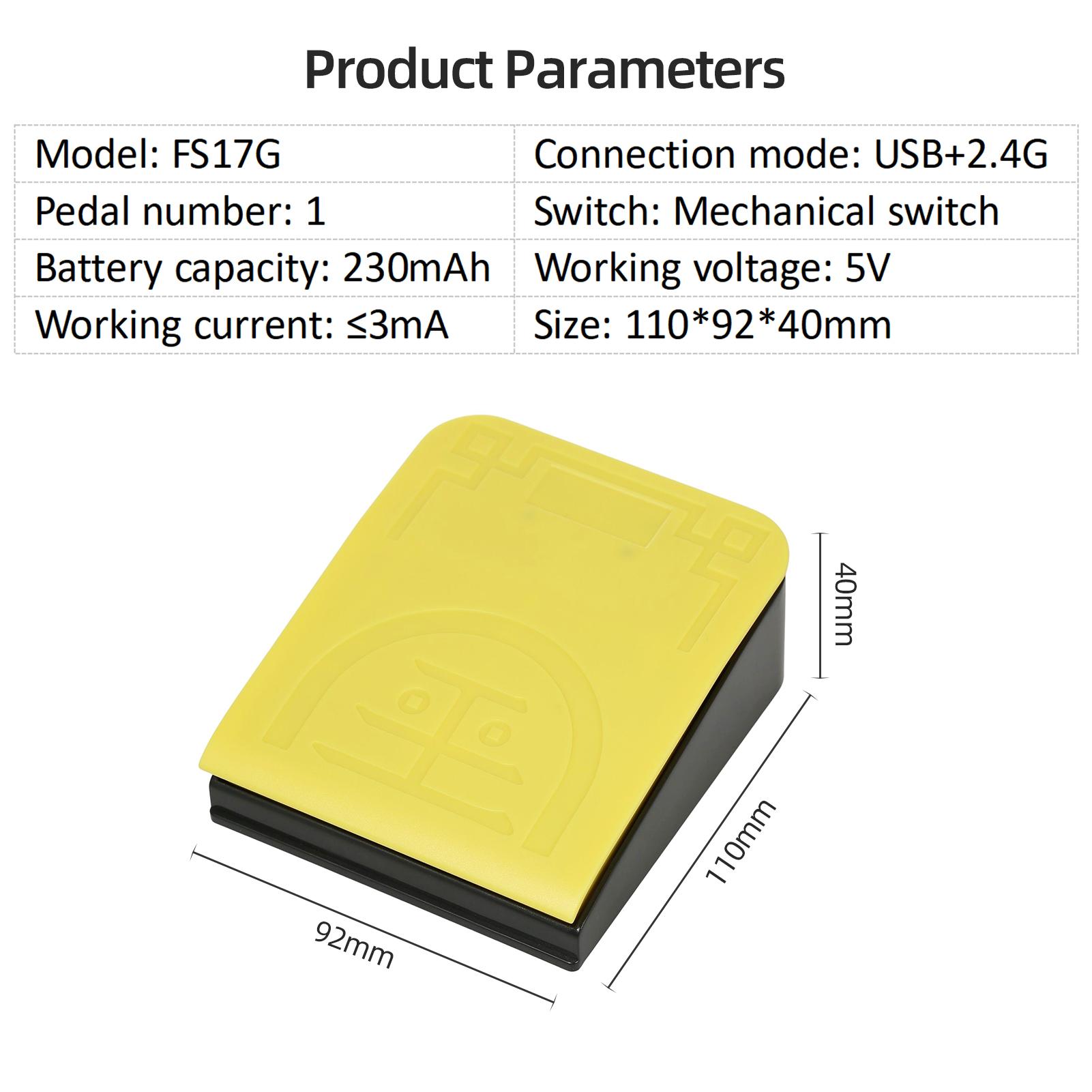 FS17G Single Foot Switch Multifunctional Customized Foot Pedal USB+2.4G Dual-mode Connection Mechanical Switch Wide Application