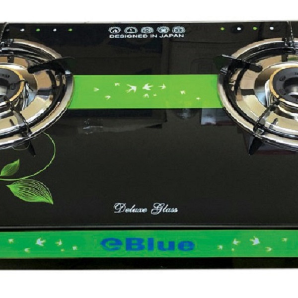 Bếp Gas Đôi Mặt Kính eBlue- (Sen Vàng) EBB262- Hàng Chính Hãng