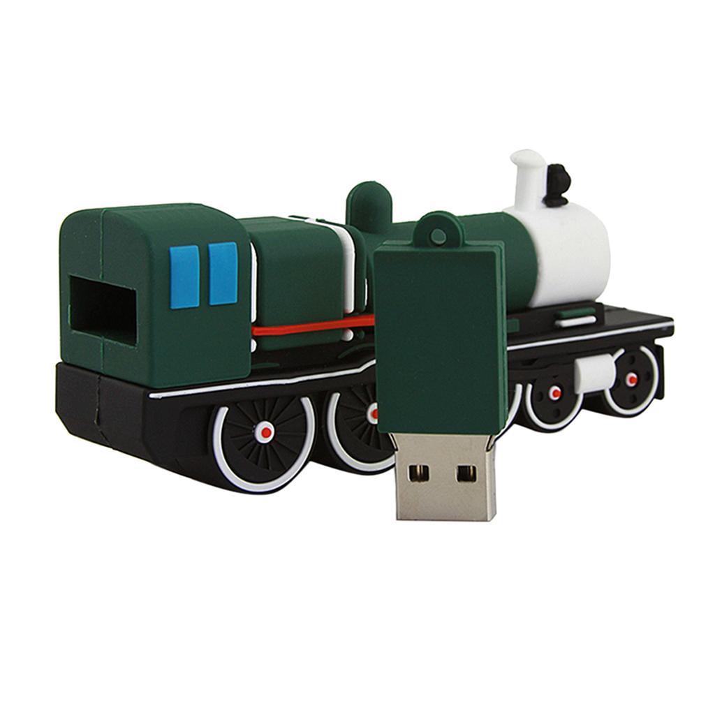 Fast Speed USB 2.0 Flash Drives Memory Stick Green Trains Shape