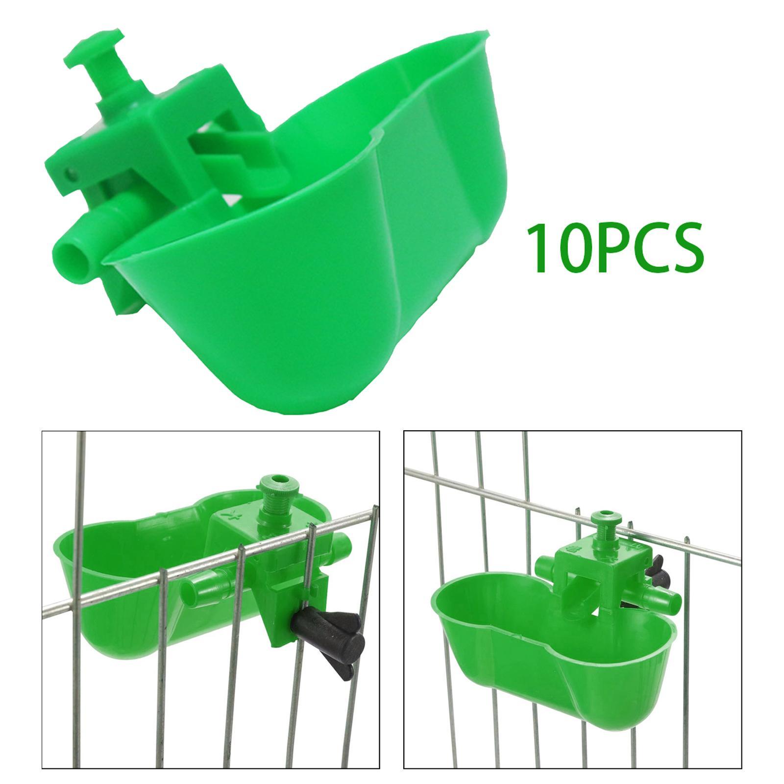 10x Automatic Chicken Cups Cage Hang for Poultry Chicks green
