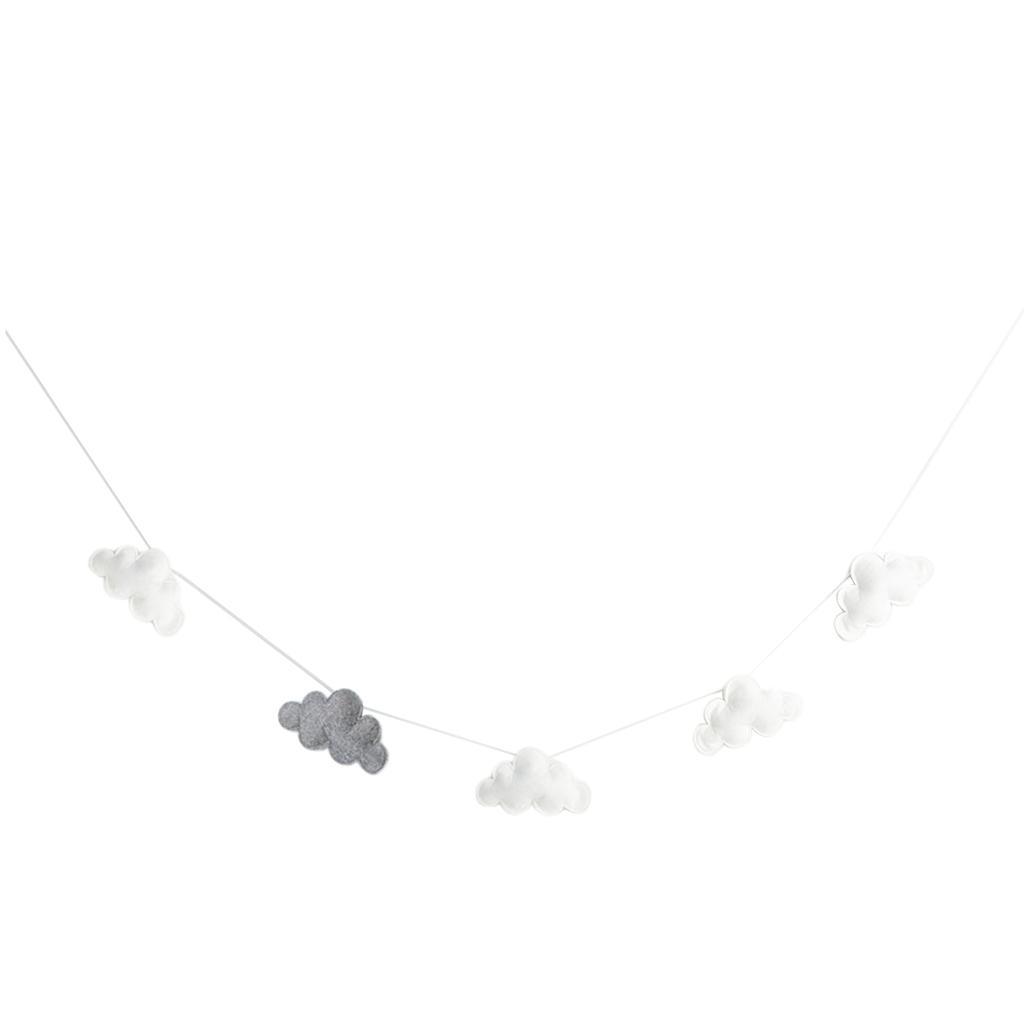 2pcs Hanging Clouds Garland For Baby Shower, Christmas Wedding Party Decor