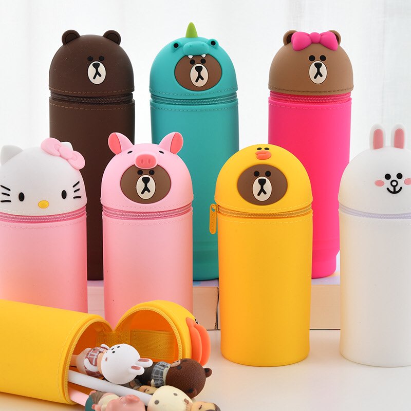 Hộp bút silicon Line Friends