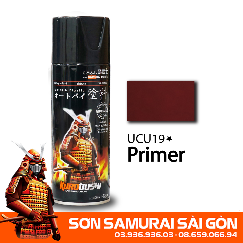 Sơn SAMURAI KUROBUSHI UCU19* LÓT ĐỎ chính hãng - Sơn phun xe máy SAMURAI SÀI GÒN