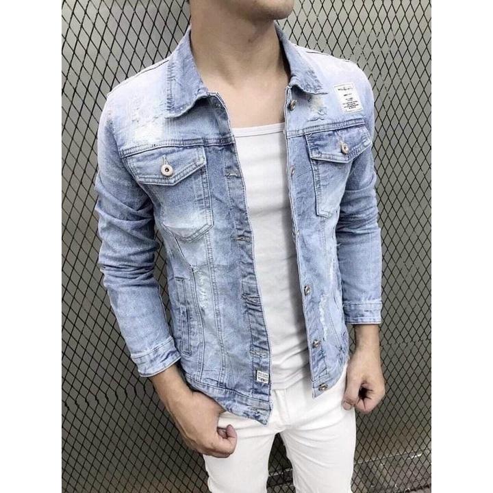 Áo khoác jean nam thời trang cao cấp, chất liệu denim thoáng mát, hàng chuẩn shop BEN Shop0807 v16