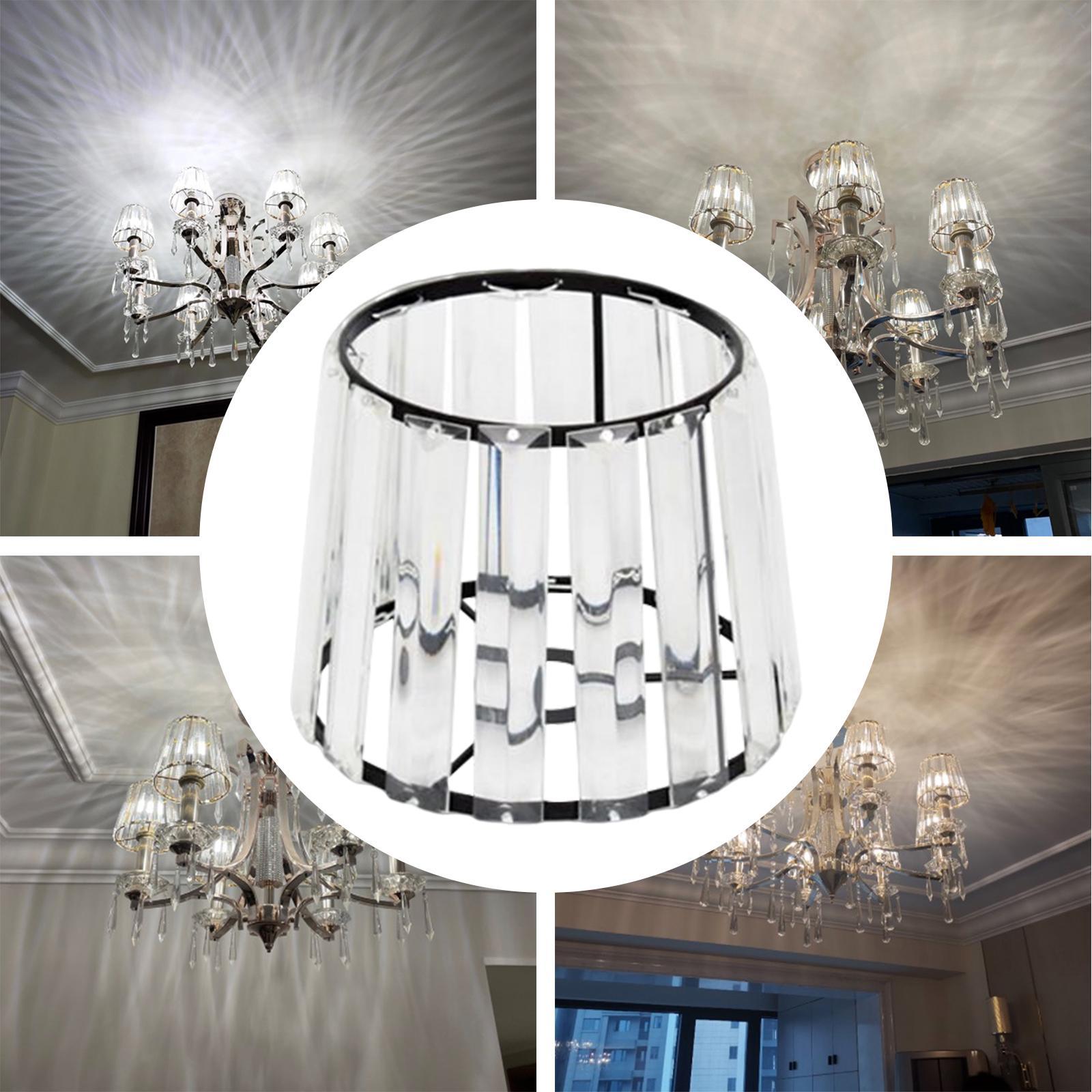2Pcs Crystal Lampshade Chandelier Ceiling Fixture Lamp Shade Black