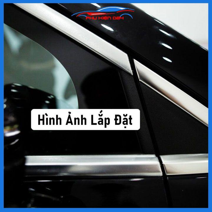 Bộ nẹp viền chân kính, cong kính Inox Carnival 2021-2022-2023 cao cấp như bản đủ trang trí bảo vệ xe hơi