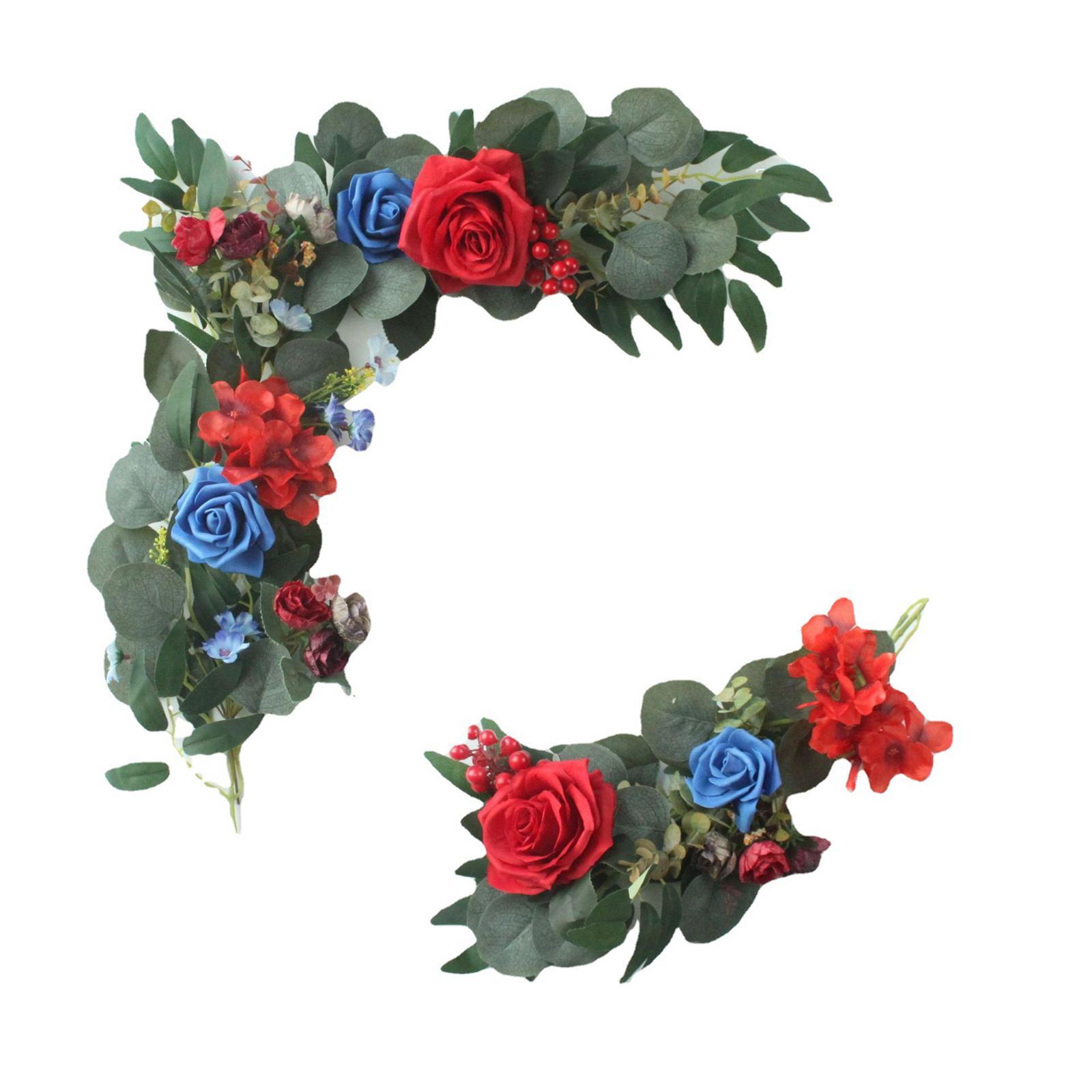 2x Silk Wedding Arch Flowers Kit Fake Flower Row Decoration Reception Window