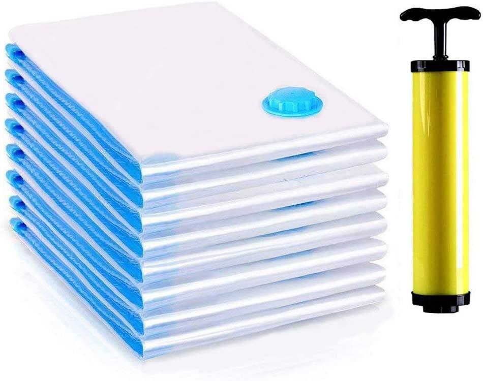 6 Gói Túi Bảo Quản Chân Không, Túi Tiết Kiệm Không Gian, Túi Có Thể Tái Sử Dụng Khóa Kéo Kép, Đi Kèm Bơm Tay