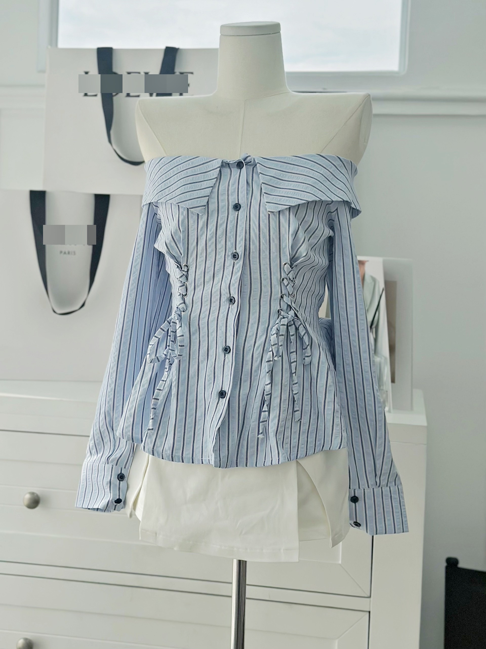 ĐẦM SET ÁO TRỄ VAI SƠ MI TAY DÀI ÔM BODY XANH PASTEL + CHÂN VÁY NGẮN LƯNG CAO CHỮ A ĐI TIỆC ĐI CHƠI NOEL DẠO PHỐ GIÁNG SINH ĐI BIỂN