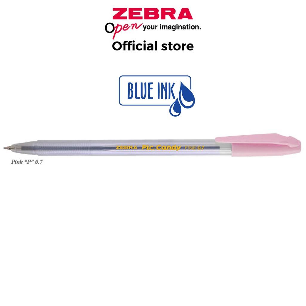 Viết bi nắp Pic Candy 0.7mm hộp 12 cây mực xanh - Zebra