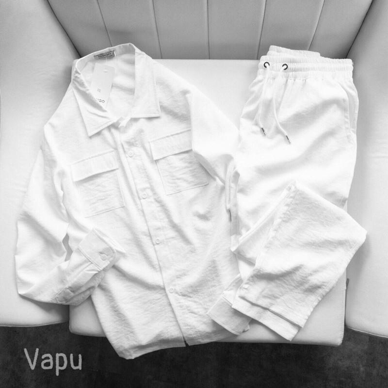 QUẦN ĐŨI DÀI SƠ MI NAM DÀI TAY ĐŨI CỔ TÀU CỔ BẺ HÀN QUỐC HOT 2020 thời trang nam atb shop