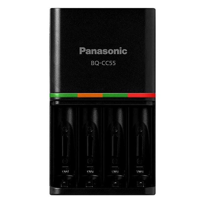 Bộ sạc nhanh thông minh Panasonic CC55 Smart &amp; Quick Charger + 4 pin AA Eneloop 2550mAh