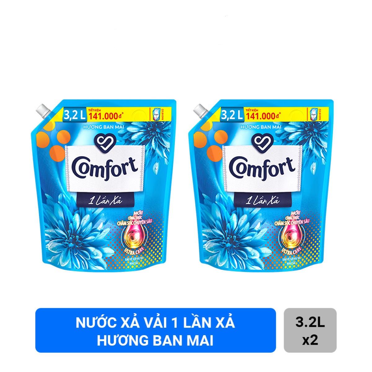 COMBO 2 túi Nước xả vải Comfort 1LX Ban mai 3.2LX2