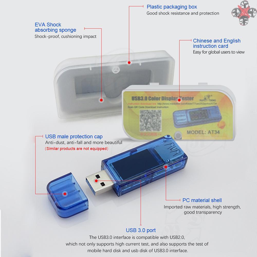 Thiết Bị Đo Dòng Điện Sạc Usb 3.0 Màn Hình Lcd Đa Chức Năng