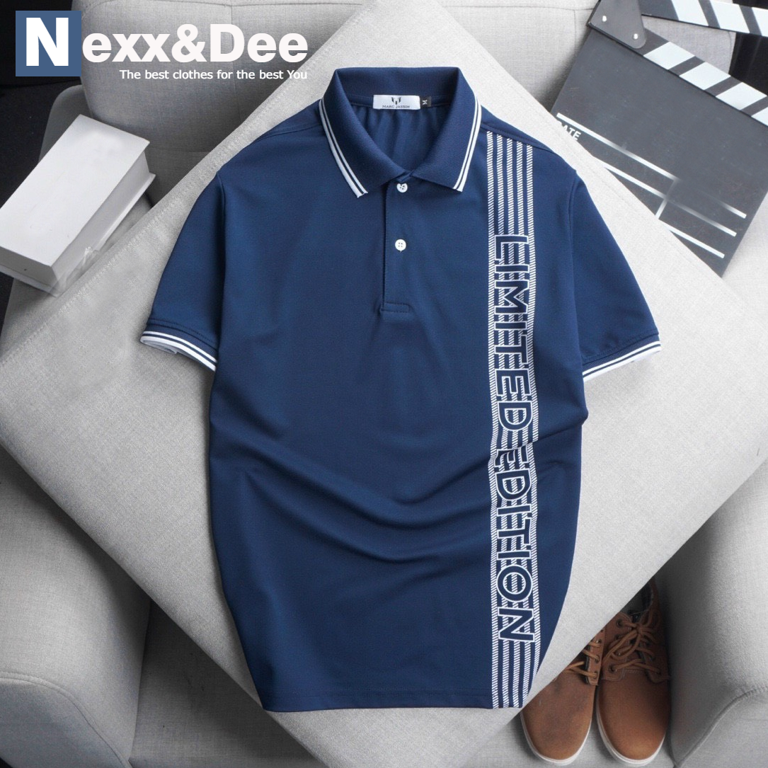 Áo thun polo nam phối sọc ngang có cổ bẻ cá sấu big size 3xl cao cấp trung niên ND05