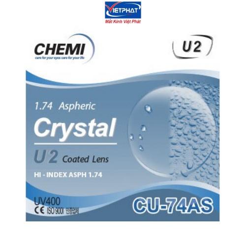 Tròng kính siêu mỏng CHEMI U2 1.74 ASP CRYSTAL U2 COATED chính hãng Hàn Quốc