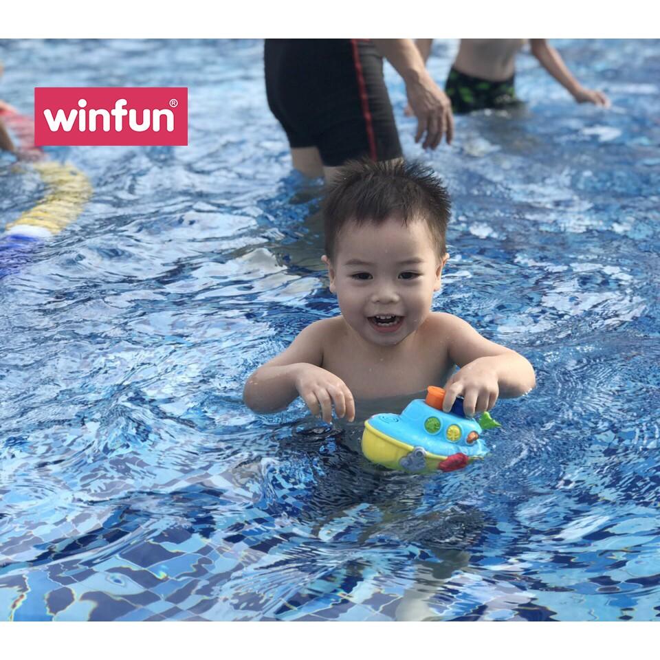 Đồ chơi tắm cho bé - Tàu thủy phun nước vui vẻ có đèn nhạc WINFUN 7106 cho bé từ 6 tháng tới 5 tuổi - tặng đồ chơi tắm 2 món