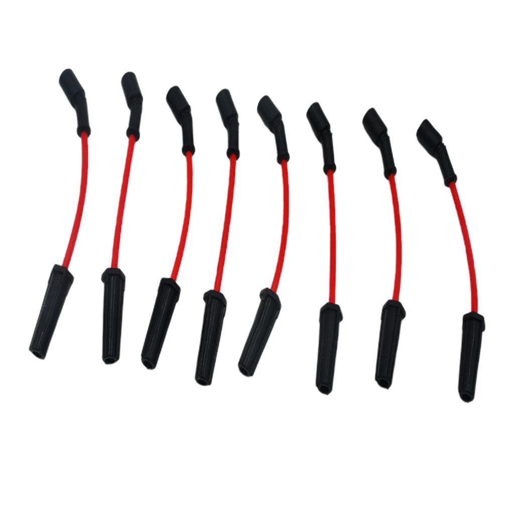 8 Pieces Ignition Spark Plug Wire Set Red for LS4 Car Auto