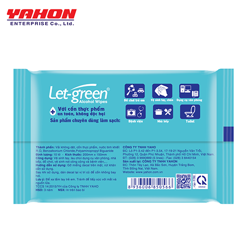 Combo 6 Gói Khăn Ướt Cồn LET-GREEN, 10 Miếng/Gói