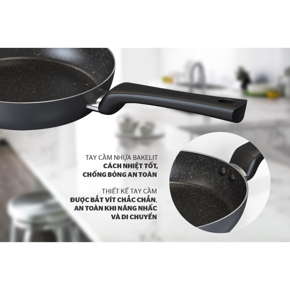 Chảo chống dính Sunhouse CT24 PLUS, Đường kính 24cm, Dùng được bếp gas và bếp hồng ngoại, Không dùng được bếp từ, Hàng chính hãng