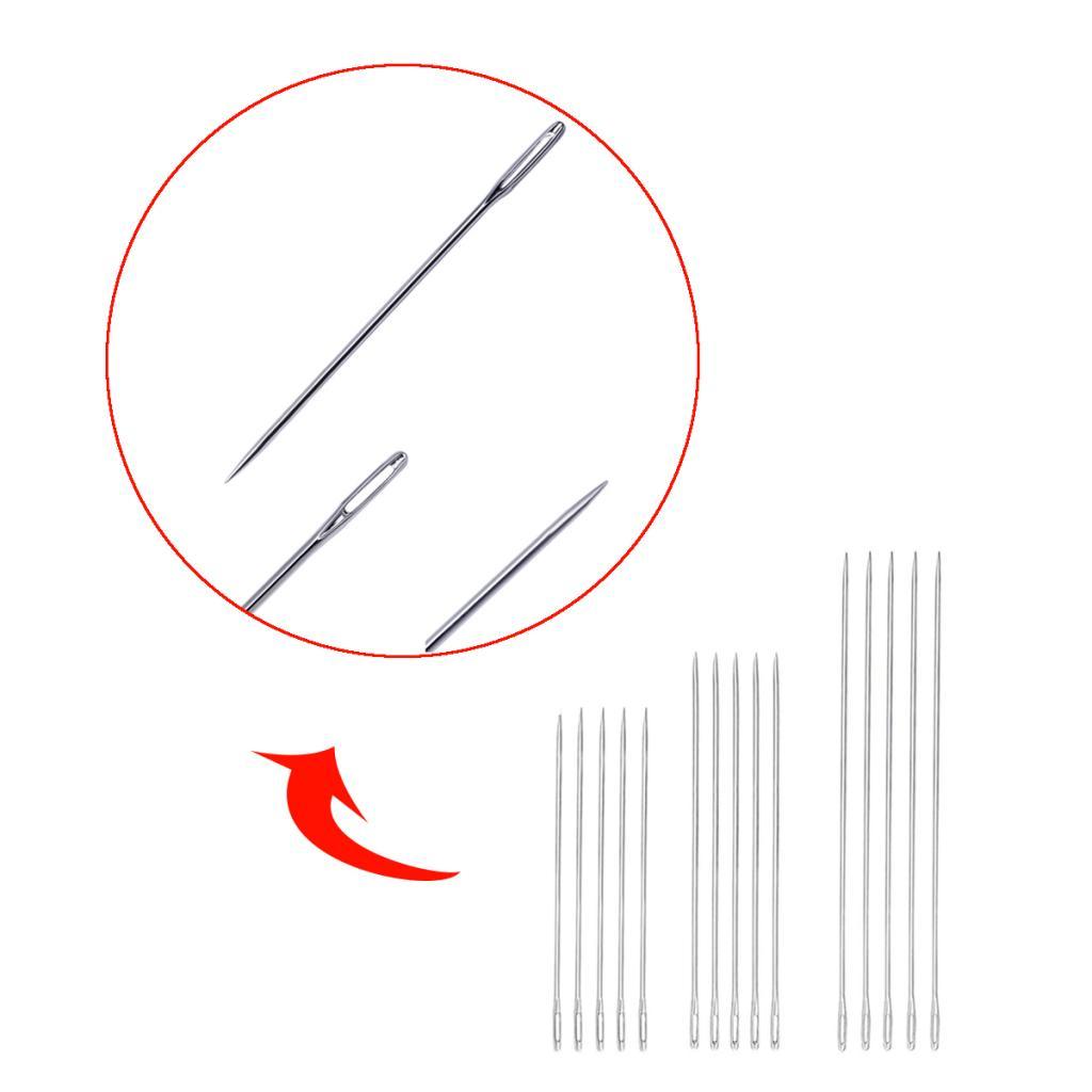 15 Pieces Large-eye Stitching Needles Hand Sewing with Case