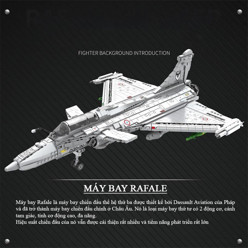 Đồ chơi lắp ráp Máy bay Đa nhiệm Rafale, Juhang 88021 Fighter Craft, Xếp hình thông minh, Mô hình máy bay