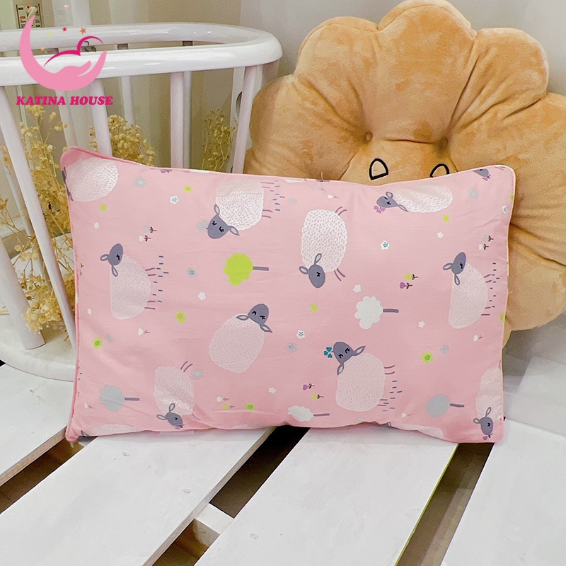 Gối trẻ em Katina House, 30x45cm, gòn lông vũ êm ái, vải Cotton satin hàn quốc giúp gối êm mềm, mát
