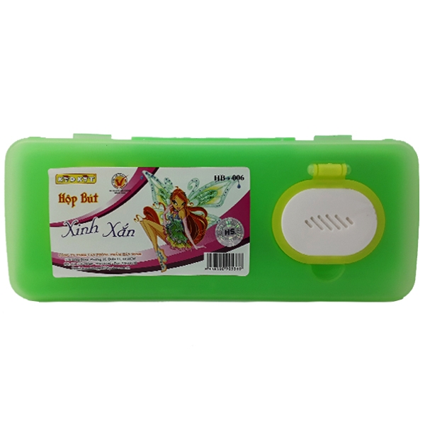 Hộp Bút Nhựa Kid Kit Xinh Xắn HB-006 - Màu Xanh Lá