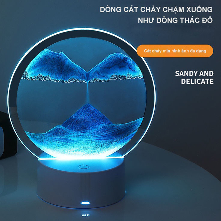 Tranh Cát Chảy Chuyển Động 3D Trang Trí Hình Chữ Nhật, Tròn Cực Chill