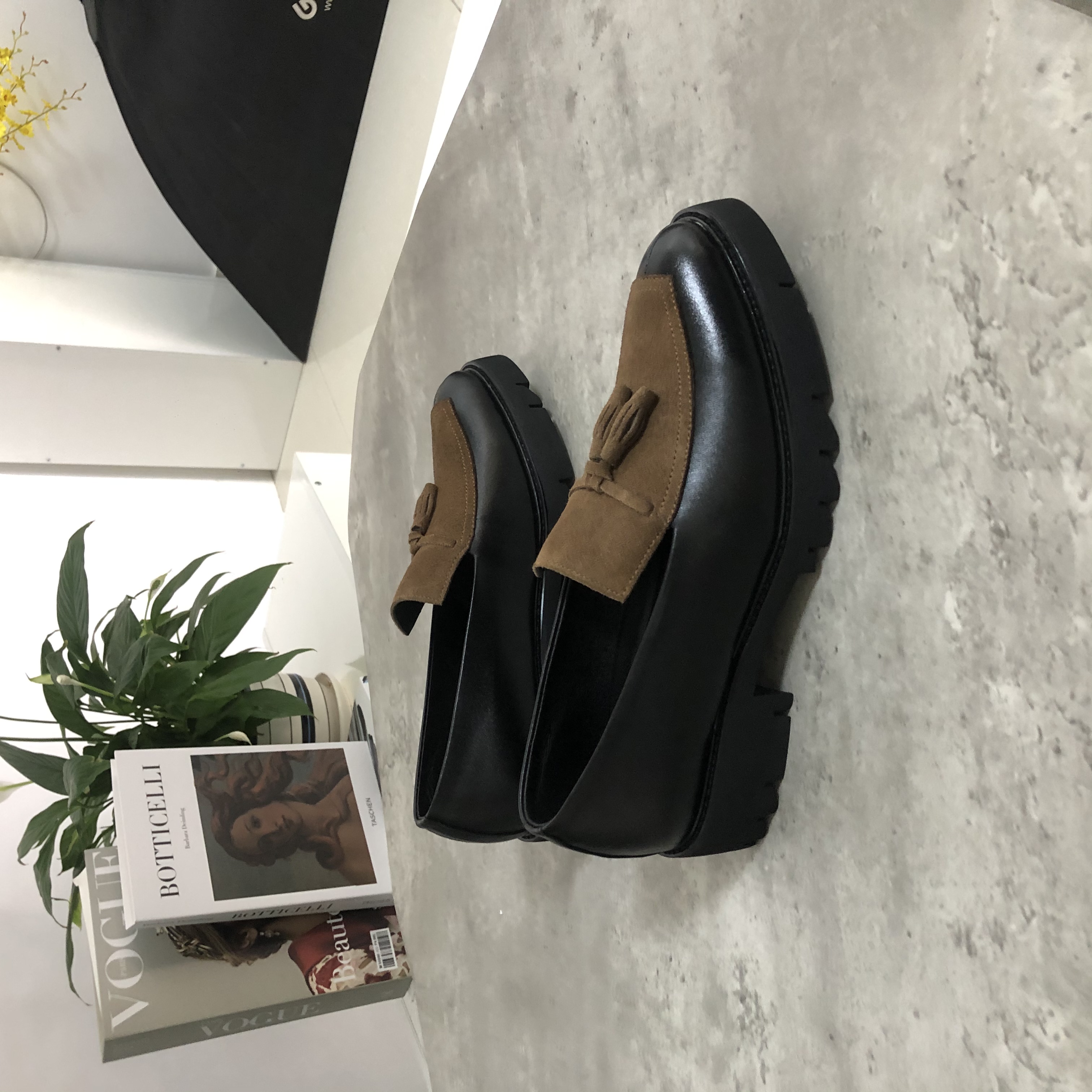Giày lười nam da bò, Giày lười công sở nam, Giày tây nam, Giày lười nam tăng cao 6CM