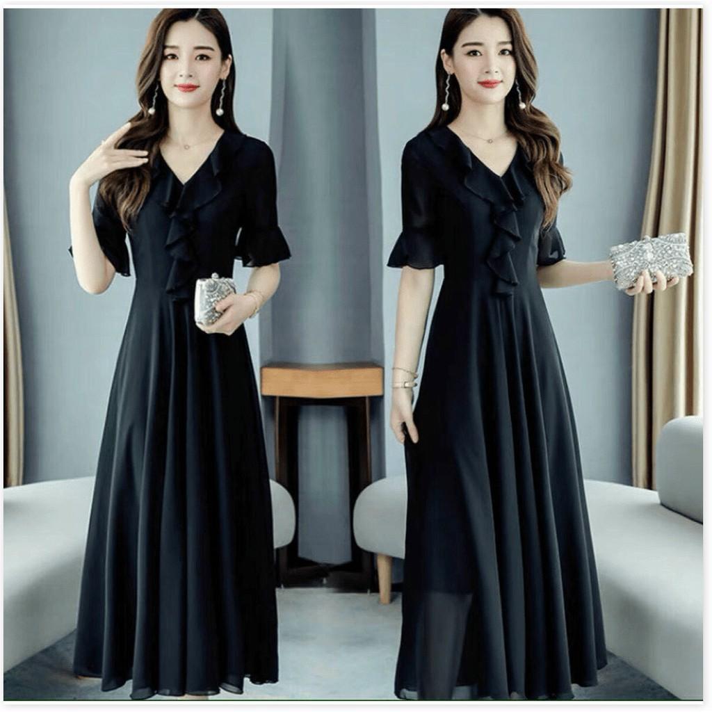 ĐẦM DỰ TIỆC VOAN Ý SANG TRỌNG , TÔN DÁNG , CHE KHUYẾT ĐIỂM , DÀNH CHO CÁC QUÝ CÔ / SP CÓ ĐỦ SIZE THỜI TRANG NEMO36 STORE