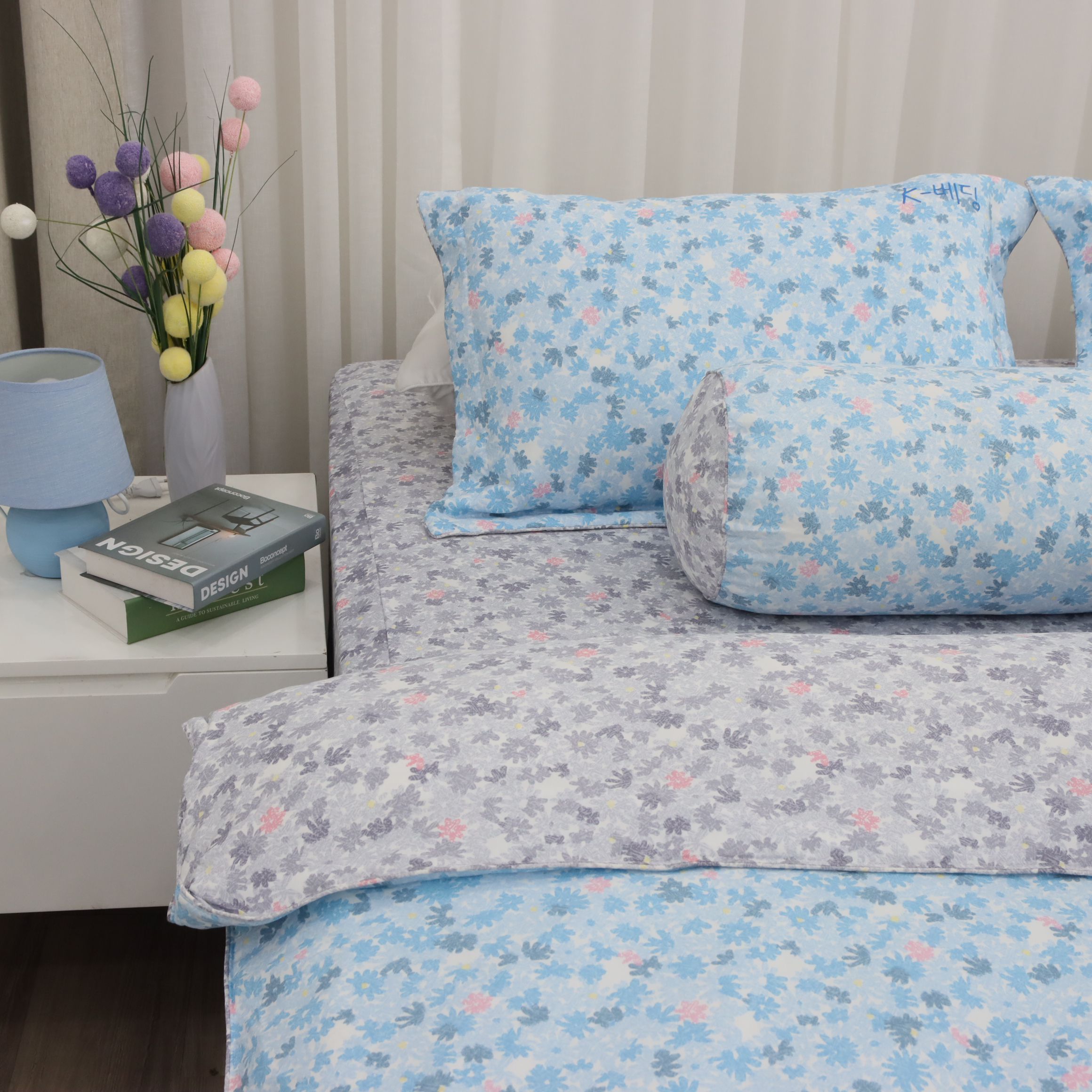 Vỏ Gối Nằm Chần Bông K-bedding By Everon Chất Vải Microtencel Hàn Quốc 45x65cm