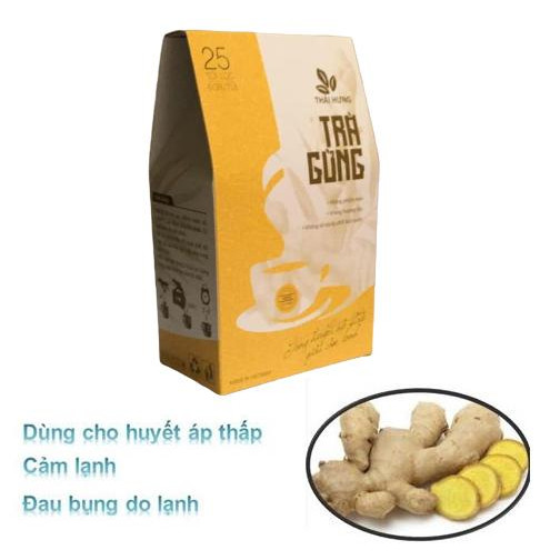 Trà Gừng Thái Hưng Giải cảm lạnh tăng huyết áp thấp - Hộp 25 túi lọc x 5g