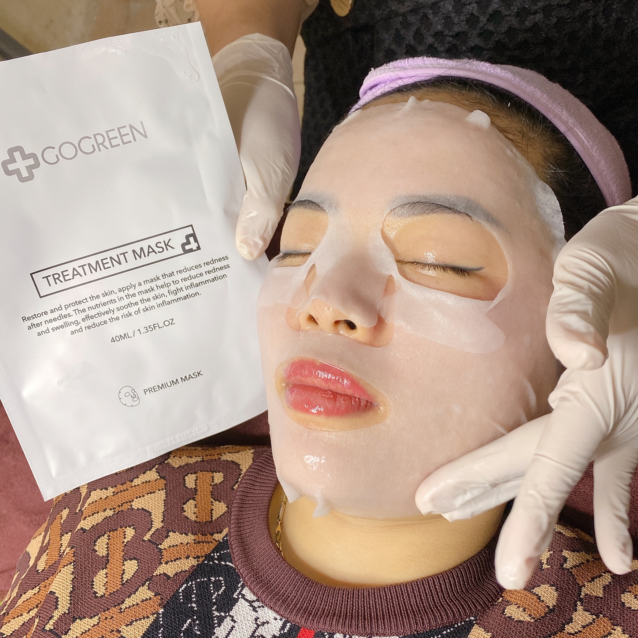 GOGREEN TREATMENT MASK  – Mặt nạ giảm đỏ và phục hồi sau phục hồi da (1 chiếc)