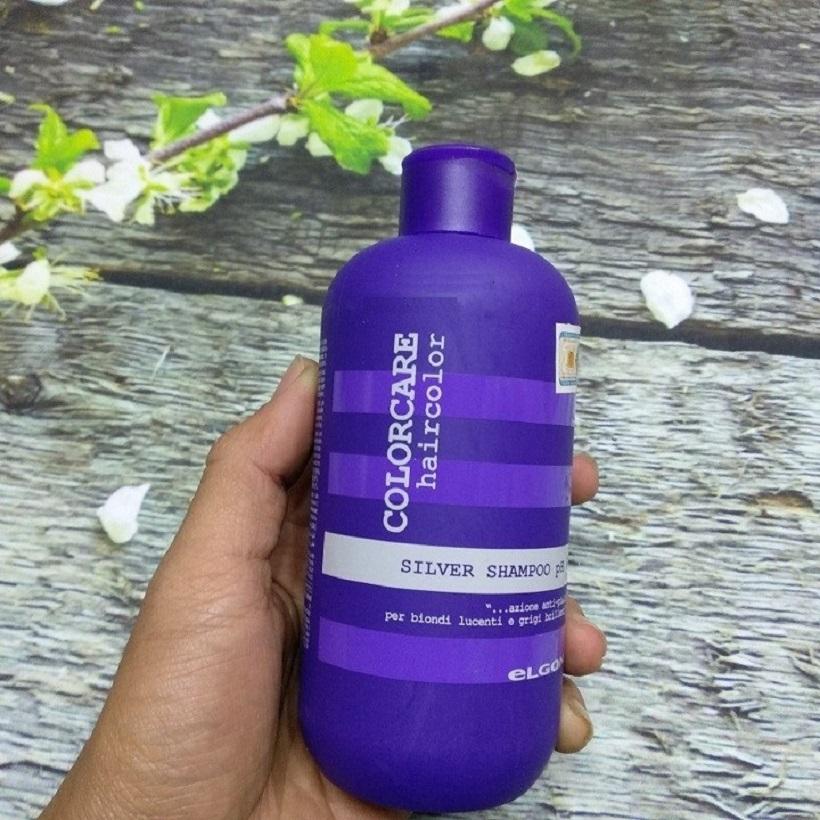 DẦU GỘI ELGON COLORCARE HAIRCOLOR PH 6 SILVER SHAMPOO KHỬ VÀNG CHO TÓC TRẮNG BẠCH KIM 300ML + KÈM GÓI DẦU XẢ 10ML