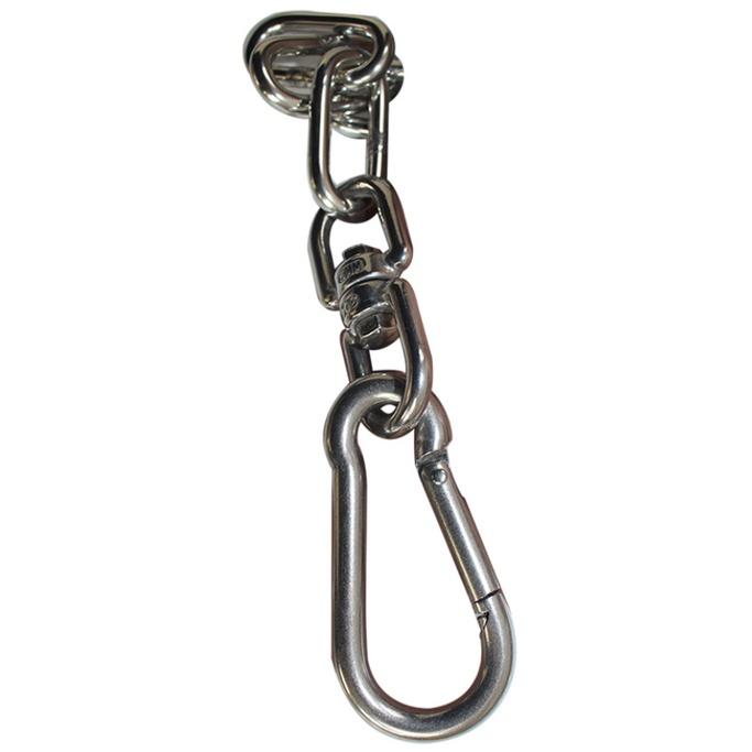 Dây xích inox 1m8 đầu ren móp và móc chống xoắn xích chó an toàn chắc chắn