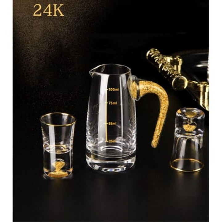 Bộ Ly Rượu Pha Lê Vàng 24K Billionaire Carafe - Home and Garden