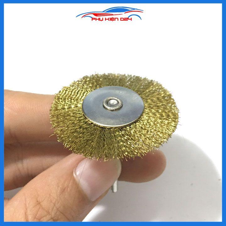 Chổi đánh gỉ trục 3mm đường kính 40mm sợi thép sợi đồng