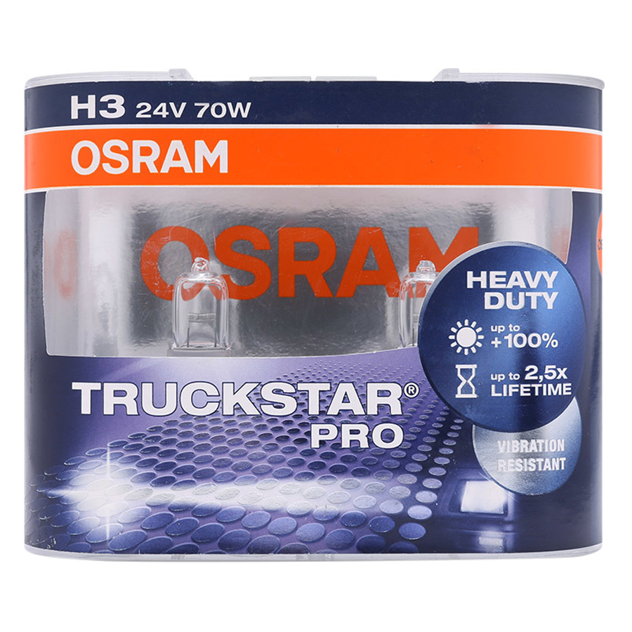 Bộ 2 Bóng Đèn Ô Tô Osram H3 Truckstar Pro (70W) - Trắng