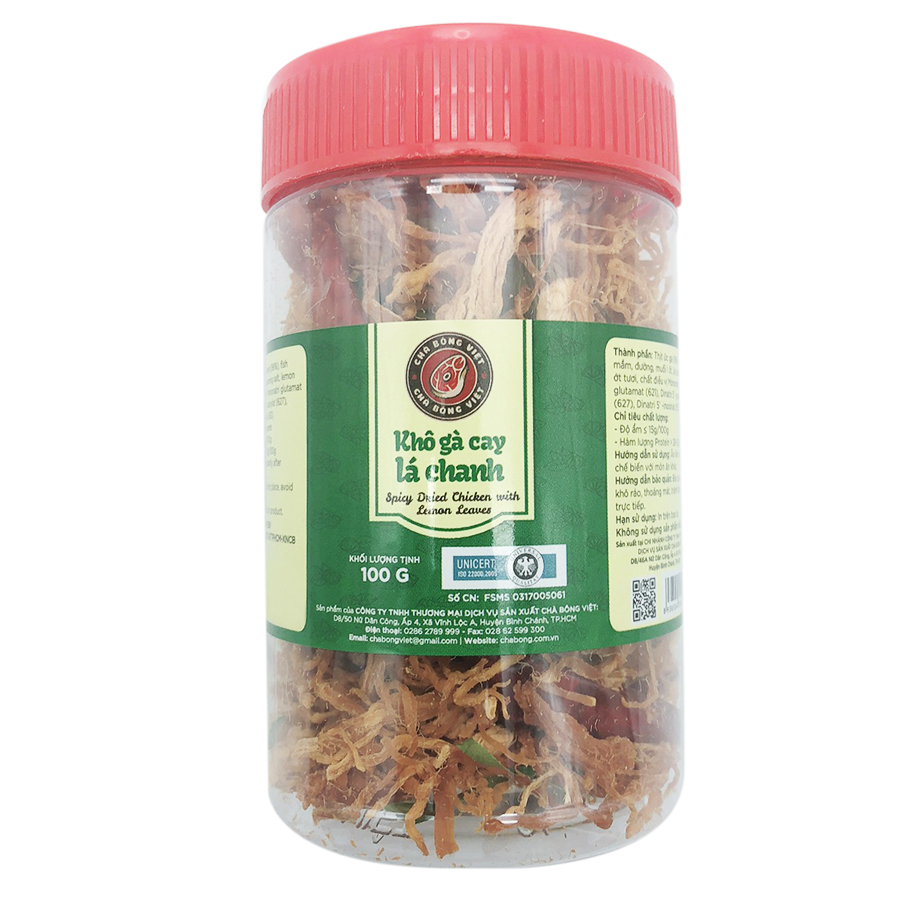 Khô Gà Cay Lá Chanh - Chà Bông Việt (100g)