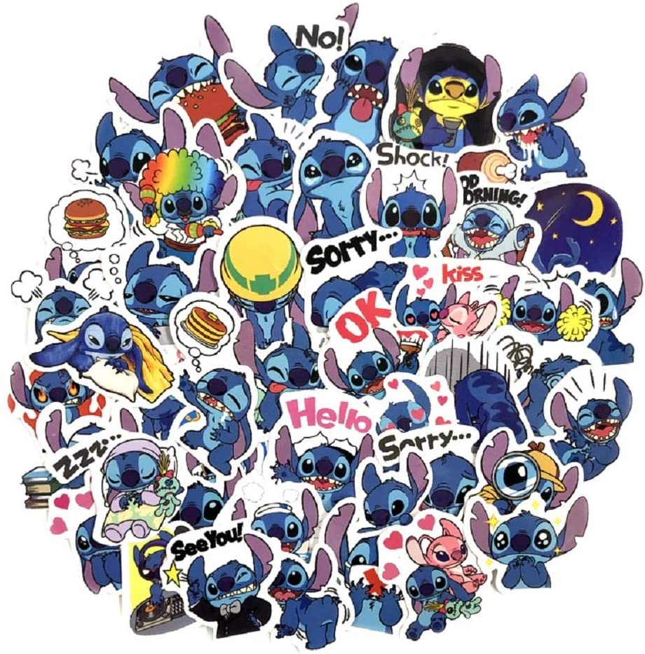 Set 30 Sticker Stitch ảnh decal hình dán ép lụa