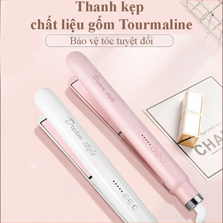 Máy Uốn Tóc Mini Tự Động Hàn Quốc 3 in 1 Dream Style Máy Làm Xoăn Tự Động Kiêm Máy Duỗi Tóc Ép Tóc Ion Âm Tiện Dụng 5 Mức Nhiệt Phù Hợp Nhiều Kiểu Tóc Tự Động Ngắt Khi Quá Nhiệt - Tặng Lược Và Kẹp Tóc Thời Trang