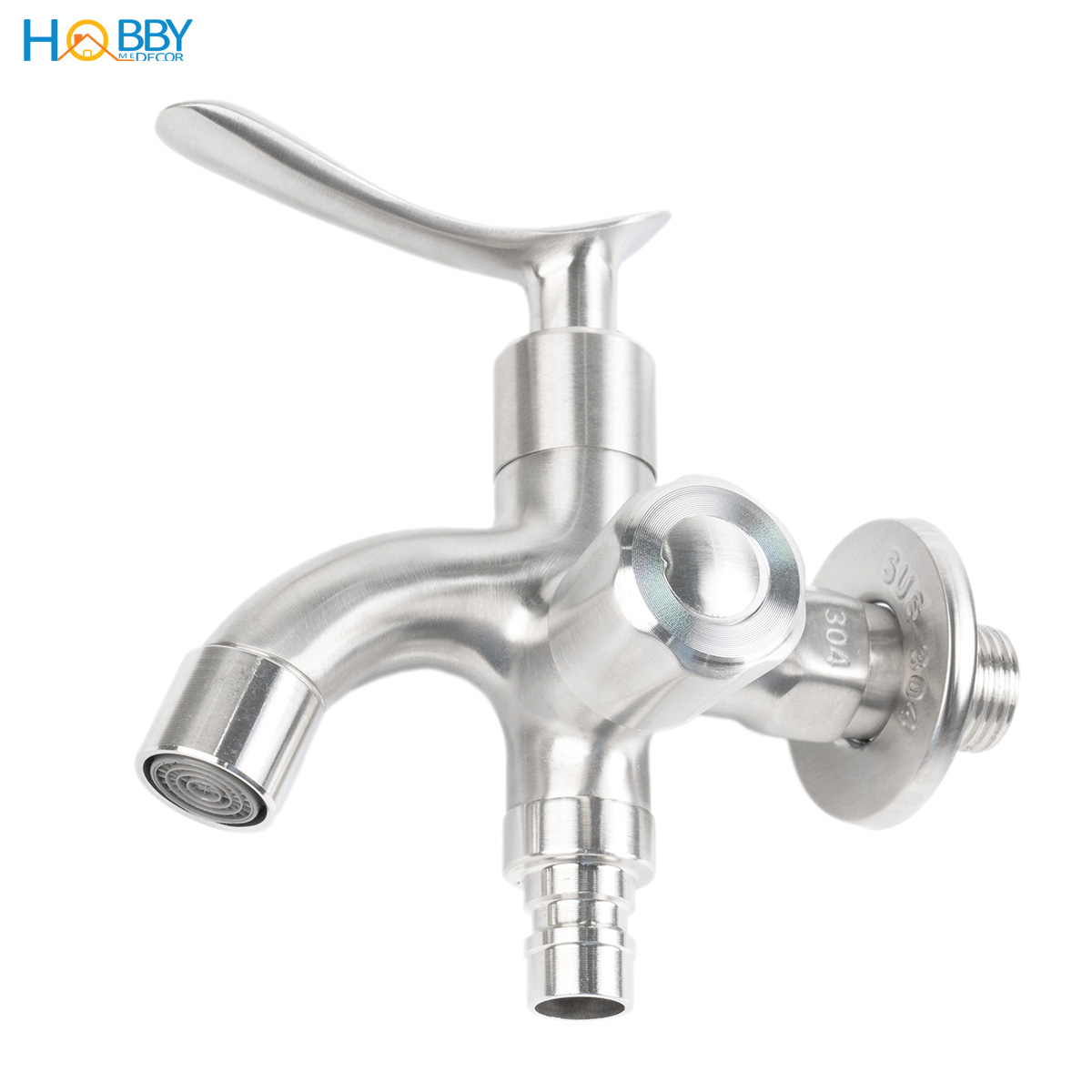 Củ sen lạnh đa năng 2 van xả inox 304 xước Hobby home decor CS4 ren 21