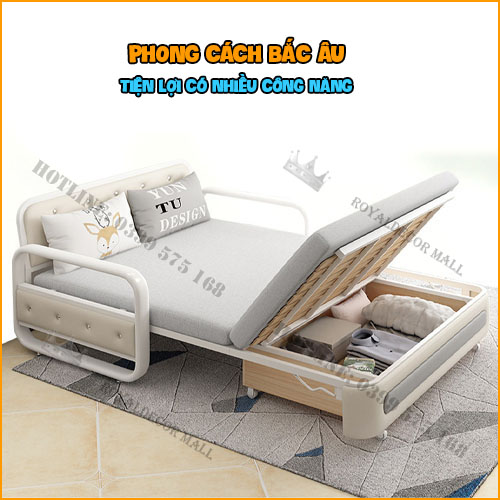 Sofa Giường Gấp Gọn Thông Minh Đa Năng, Sofa Bed Có Ngăn Chứa Đồ Rộng Tiện Lợi