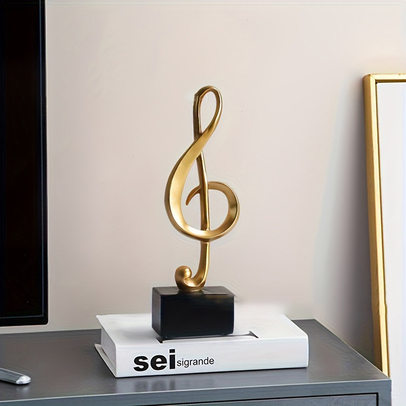 Mô hình 3 nốt nhạc, khoá sol mạ đồng bàn làm việc decor trang trí nhà cửa - Hàng chính hãng
