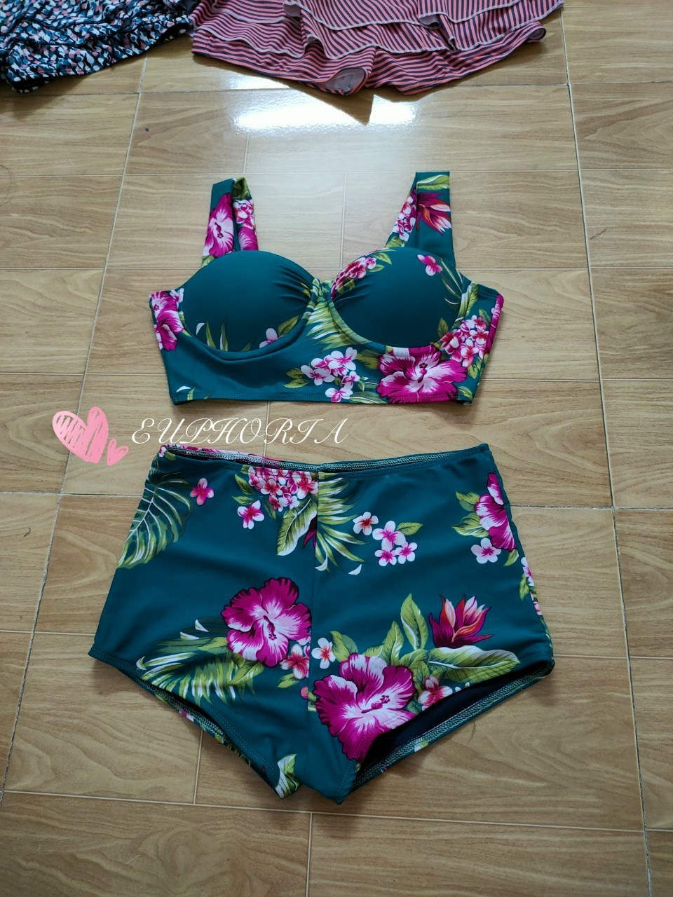 Đồ Bơi Đồ Tắm Biển Bikini 2 Mảnh Quần Cạp Cao