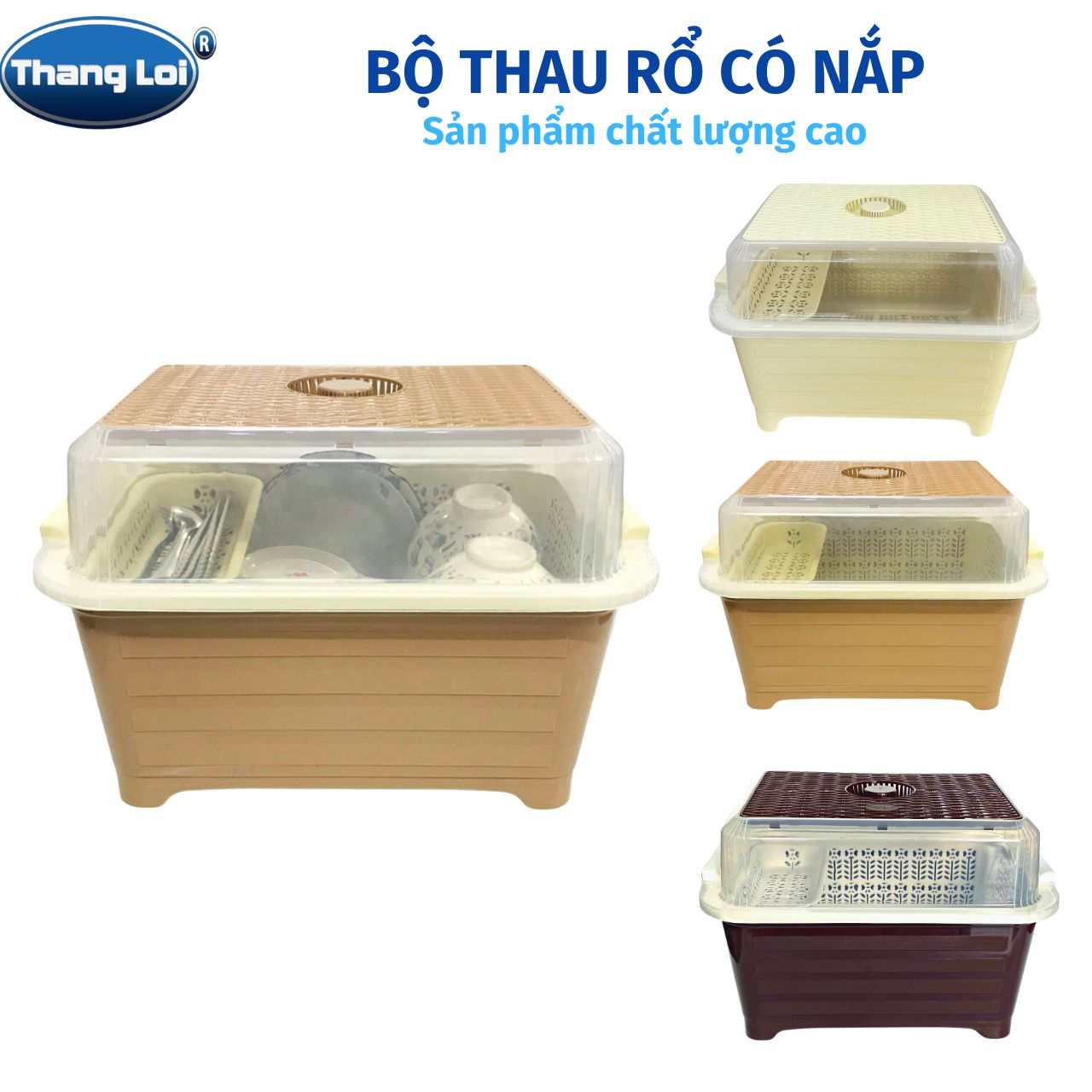 Thau Rổ Úp Chén Bát Dĩa Có Nắp Đựng Chén Chống côn trùng, bụi bẩn