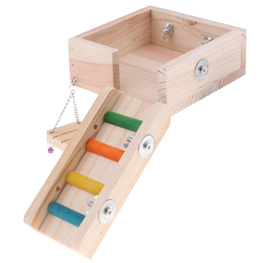 Wooden Swing Ladder Platform for Mouse, Chinchilla, Rat, Gerbil and Hamster