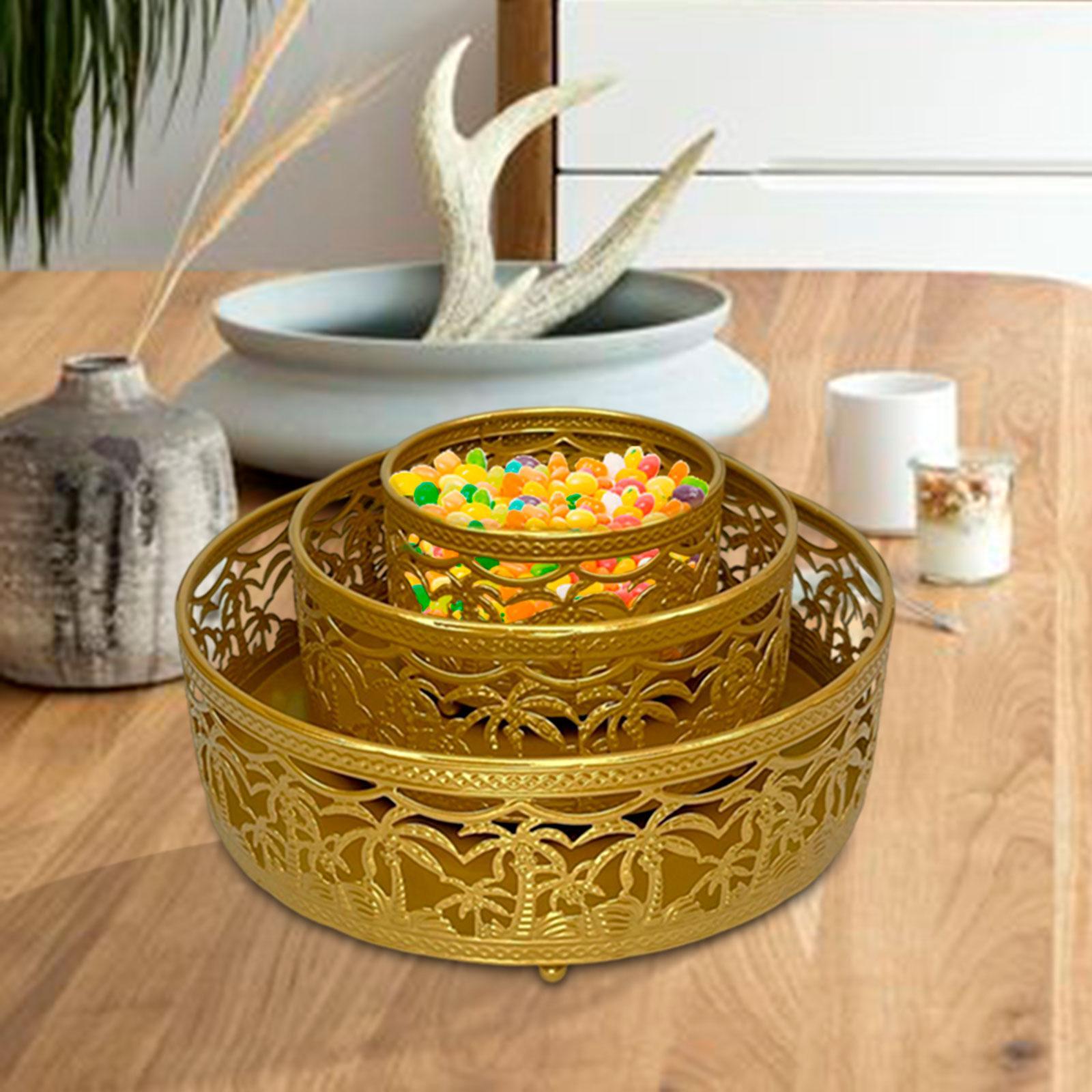 3Pcs Cake Stand Set Dessert Plate Tray for Afternoon Tea Supplies Centerpiece New Year