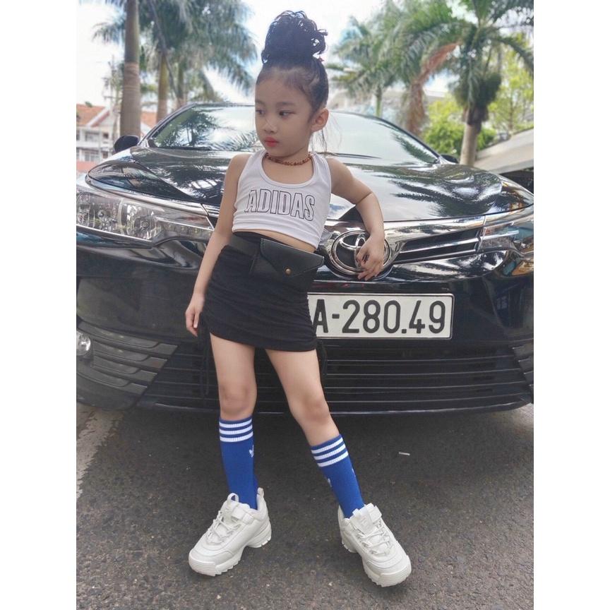 Chân Váy Rút Phối Áo Croptop Siêu Dễ Thương Cho Bé Gái Đủ Size Cho Bé Từ 1 Tuổi Đến 8 Tuổi Nhã Uyên Kid BK017